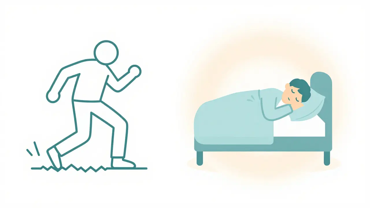 Comparison between the danger of falls and a peaceful, natural sleep.
